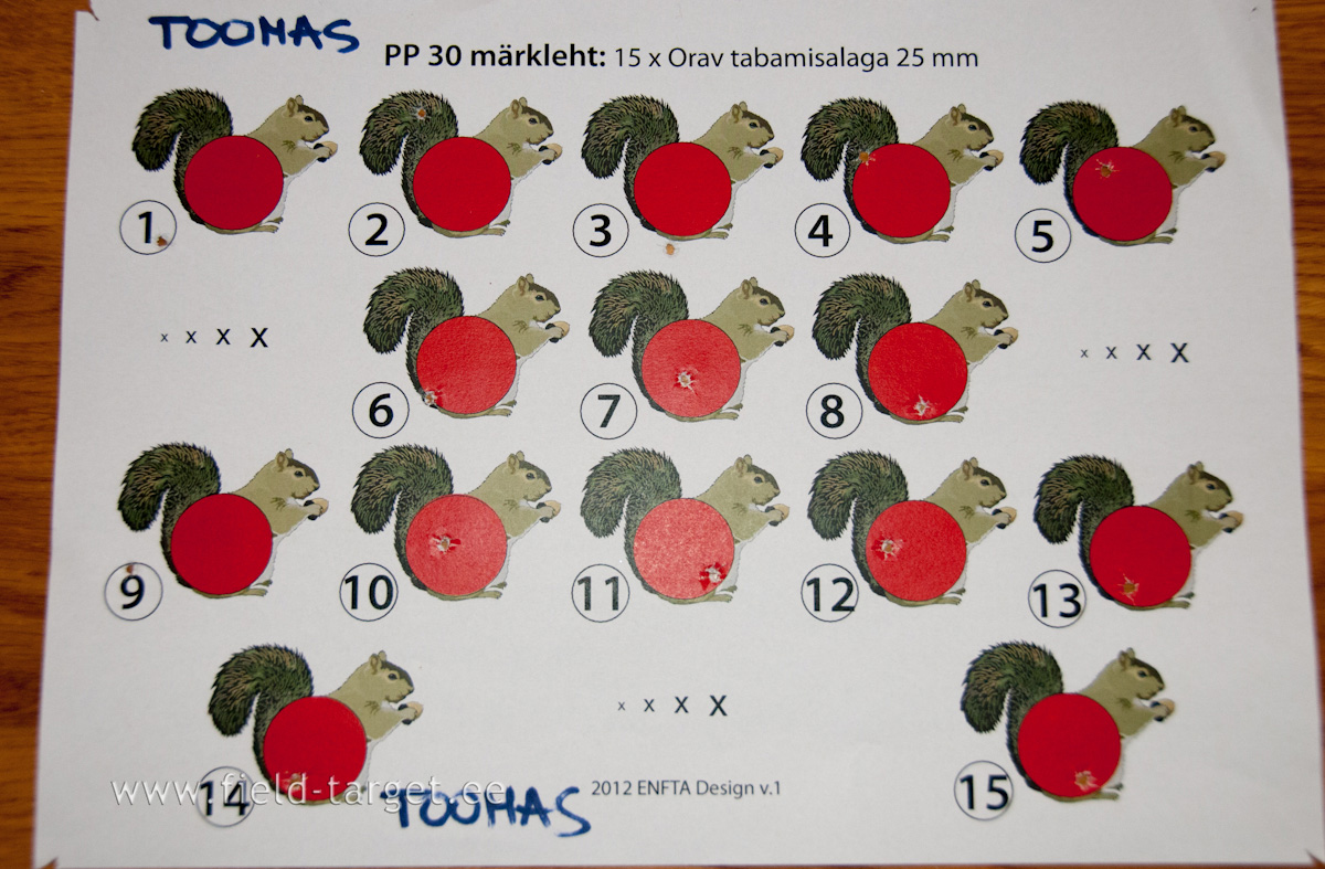 Best standing position result goes to Toomas Hallik from MäLK club, 9 points out of 15